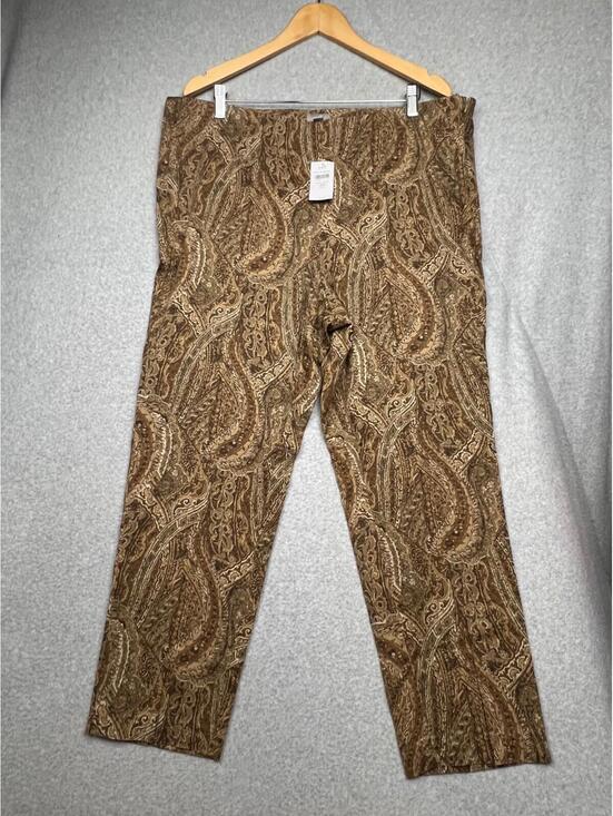 J. Jill Pants - J. Jill Paisley Pull On Pants Women's Plus Sz 18 W Brown Casual Simple Modern